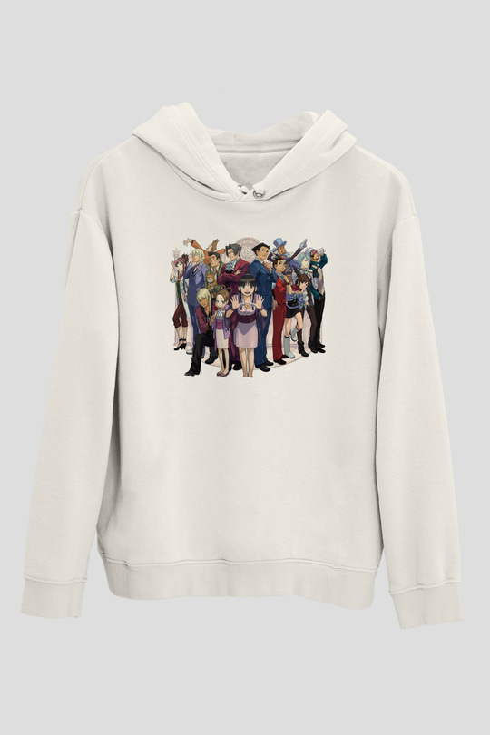Ace Attorney Beyaz Unisex Hoodie