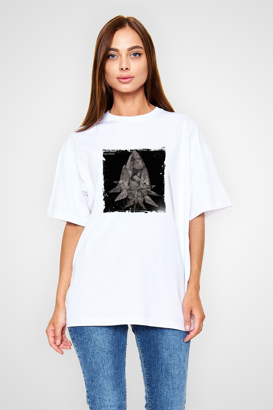 Adam BeyerBaskılı Beyaz Oversize Tişört