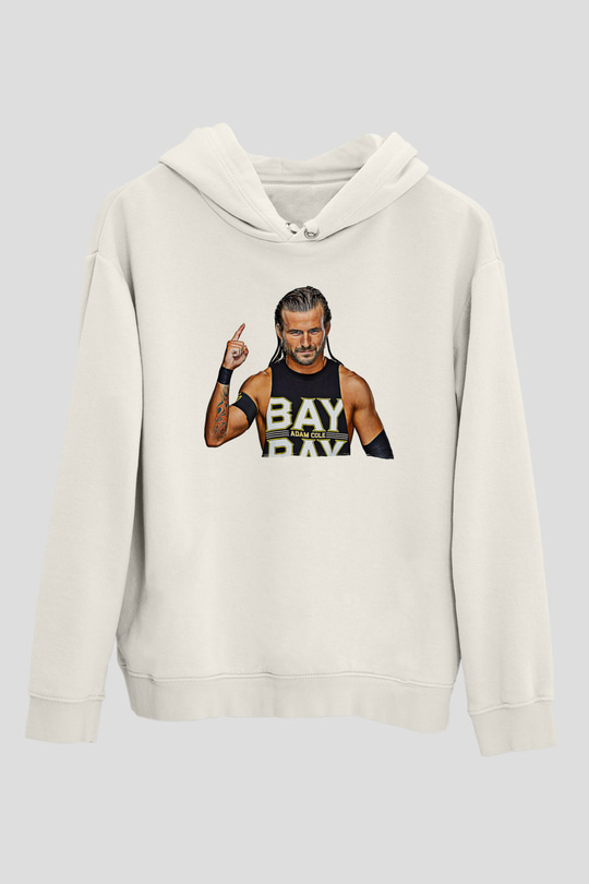 Adam Cole Baskılı Beyaz Unisex Hoodie