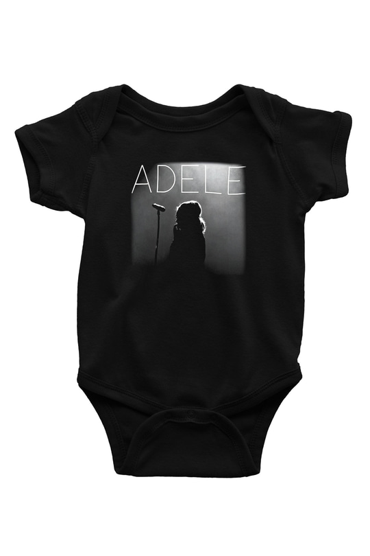 Adele Baskılı Siyah Bebek Body - Zıbın