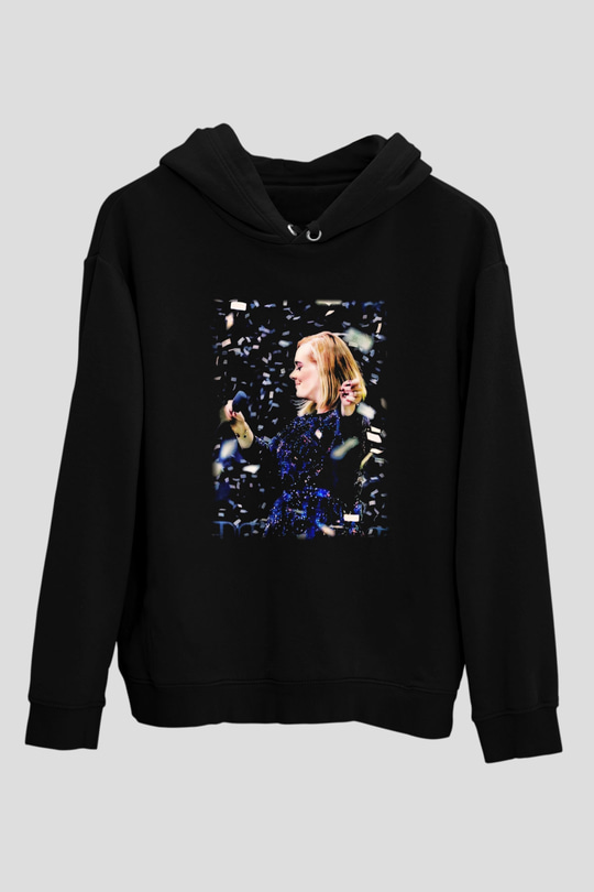 Adele Siyah Unisex Hoodie
