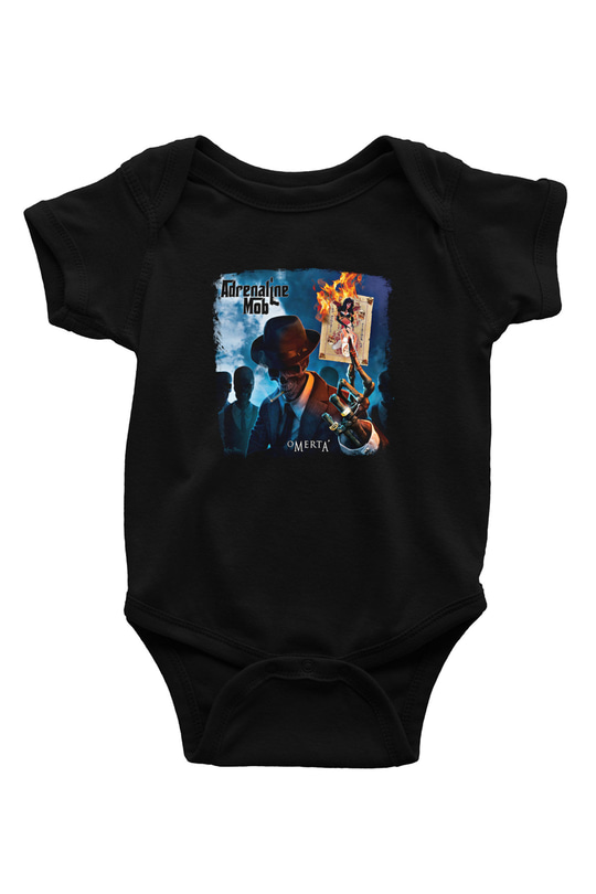 Adrenaline Mob Baskılı Unisex Siyah Bebek Body - Zıbın