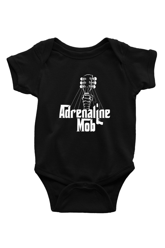 Adrenaline Mob Baskılı Unisex Siyah Bebek Body - Zıbın