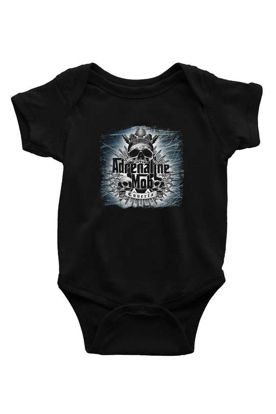 Adrenaline Mob Baskılı Unisex Siyah Bebek Body - Zıbın