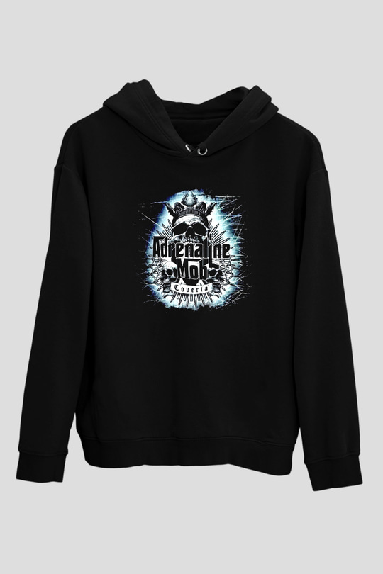 Adrenaline Mob Siyah Unisex Kapüşonlu Sweatshirt