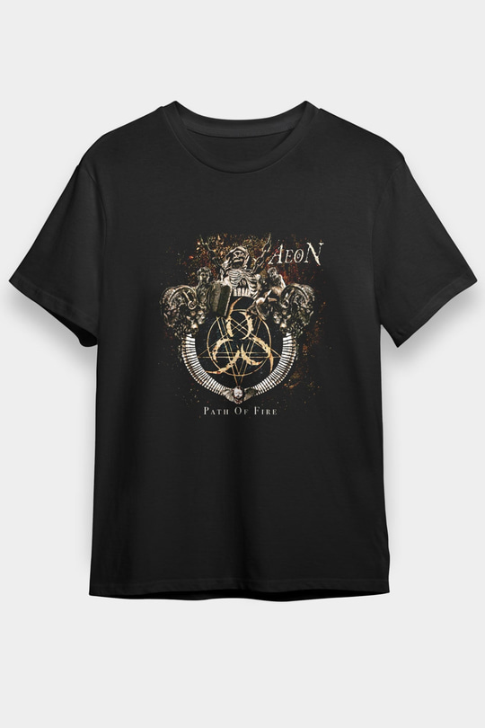 Aeon Baskılı Unisex Siyah Tişört