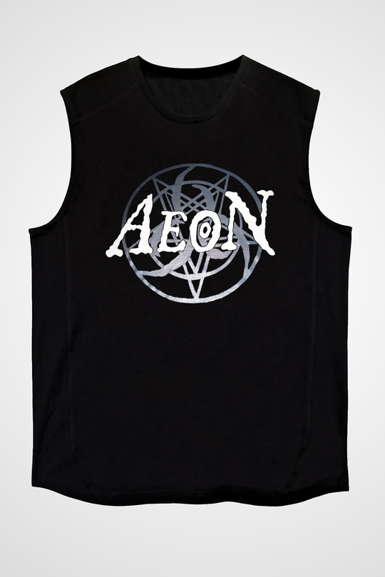Aeon Siyah Unisex Kolsuz Tişört