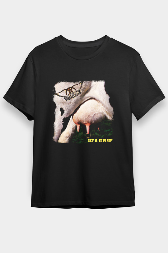 Aerosmith Baskılı Unisex Siyah Tişört