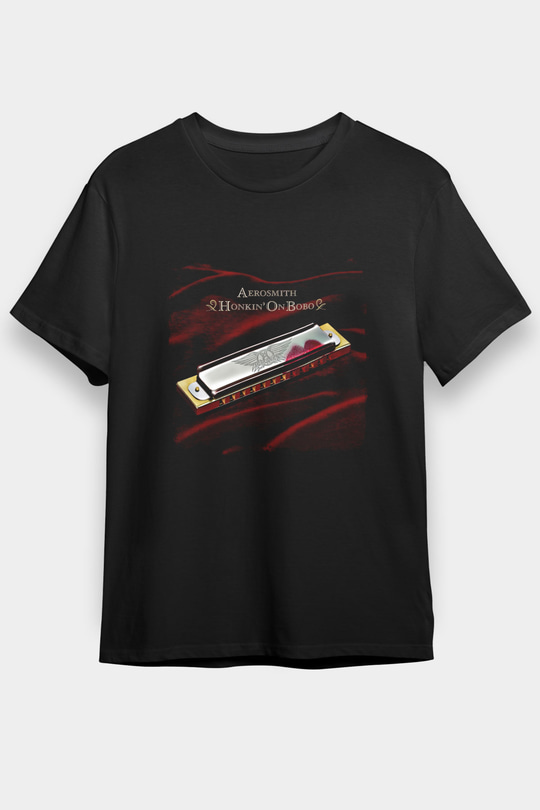 Aerosmith Baskılı Unisex Siyah Tişört