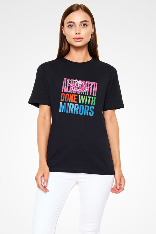 Aerosmith Baskılı Unisex Siyah Tişört