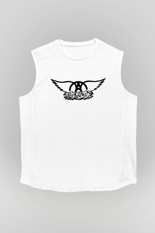 Aerosmith Beyaz Unisex Kolsuz Tişört