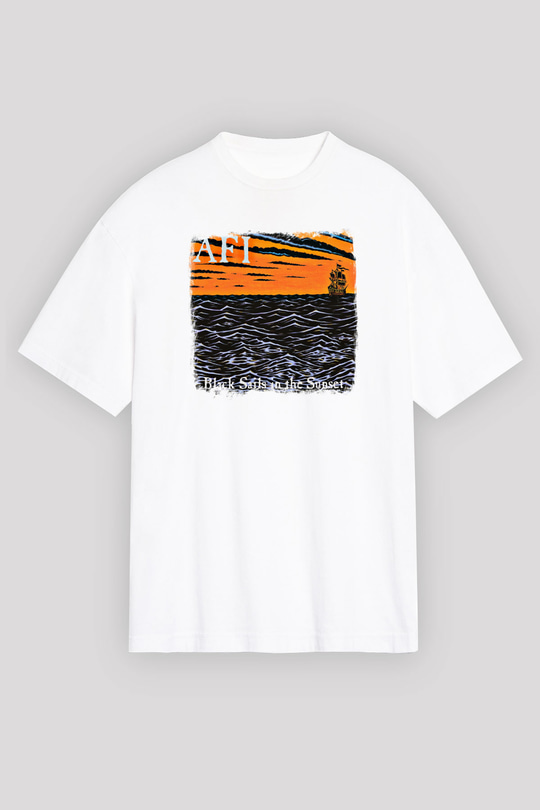 Afi Baskılı Unisex Beyaz Oversize Tişört