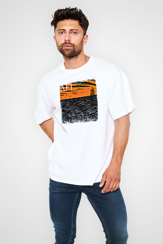 Afi Baskılı Unisex Beyaz Oversize Tişört