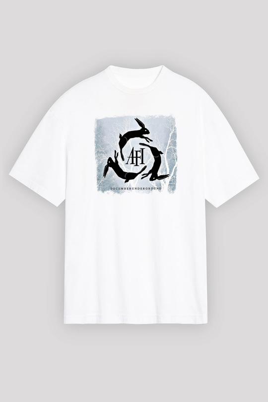 Afi Baskılı Unisex Beyaz Oversize Tişört