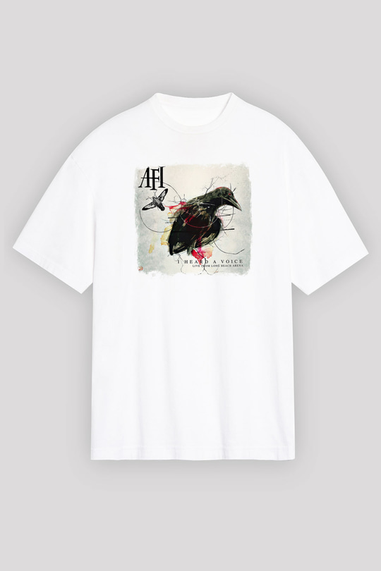 Afi Baskılı Unisex Beyaz Oversize Tişört