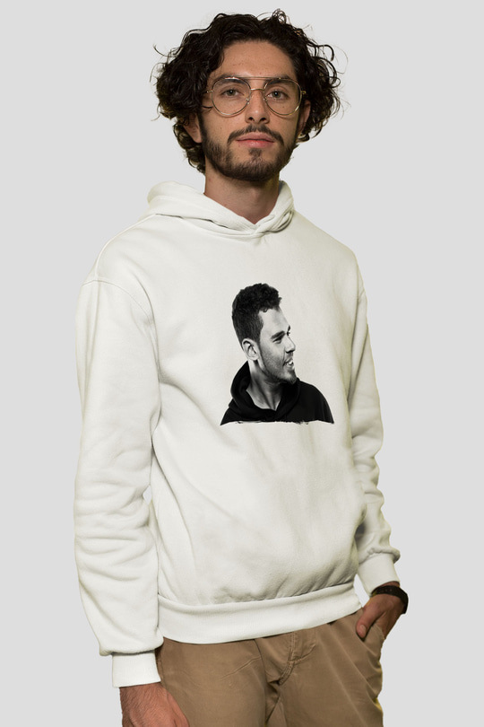 Afrojack Beyaz Unisex Kapüşonlu Sweatshirt