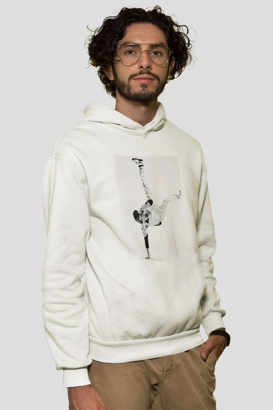 Afrojack Beyaz Unisex Kapüşonlu Sweatshirt
