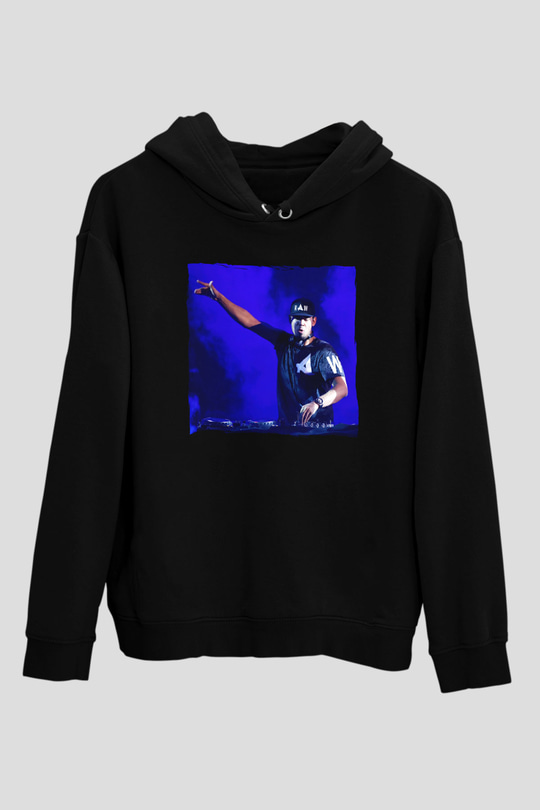 Afrojack Siyah Unisex Kapüşonlu Sweatshirt