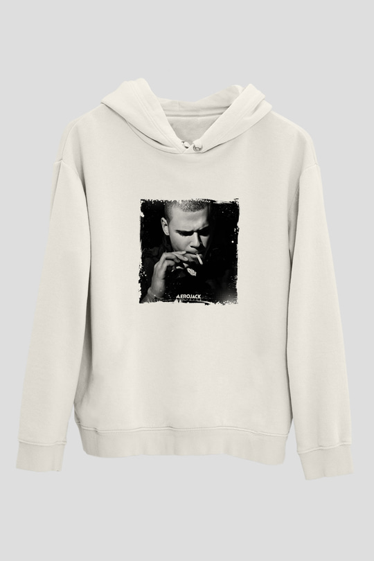 AfrojackBaskılı Beyaz Hoodie