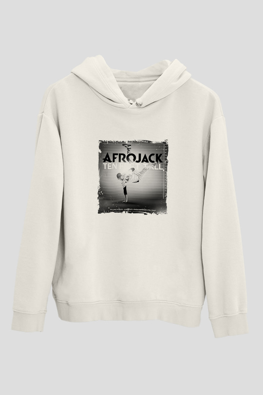 AfrojackBaskılı Beyaz Hoodie