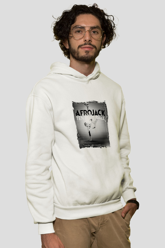 AfrojackBaskılı Beyaz Hoodie