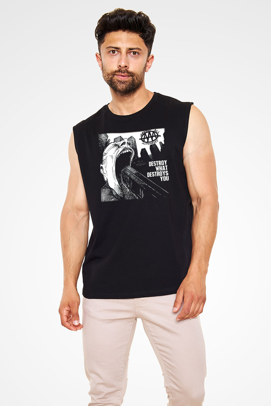 Against All Authority Siyah Unisex Kolsuz Tişört