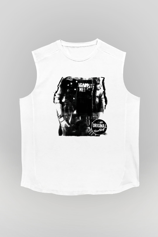 Against Me Beyaz Unisex Kolsuz Tişört