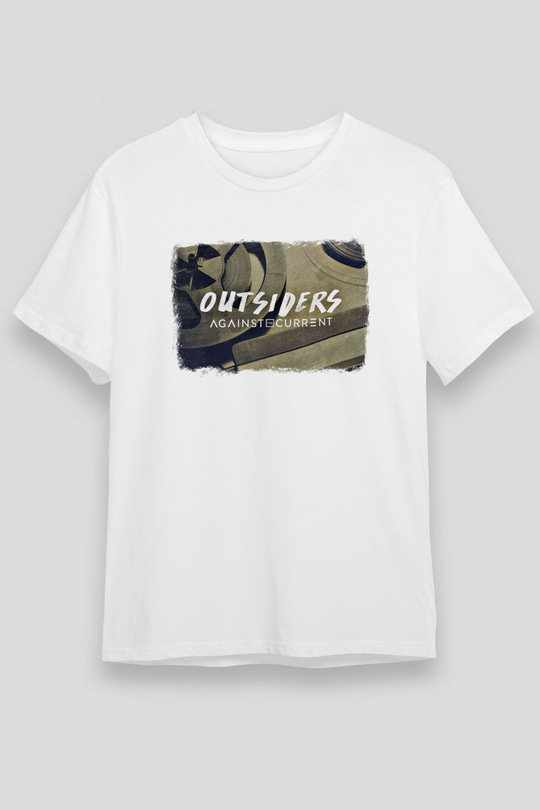 Against The Current Baskılı Unisex Beyaz Tişört