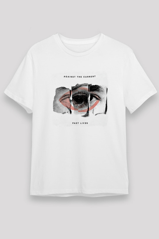 Against The Current Baskılı Unisex Beyaz Tişört