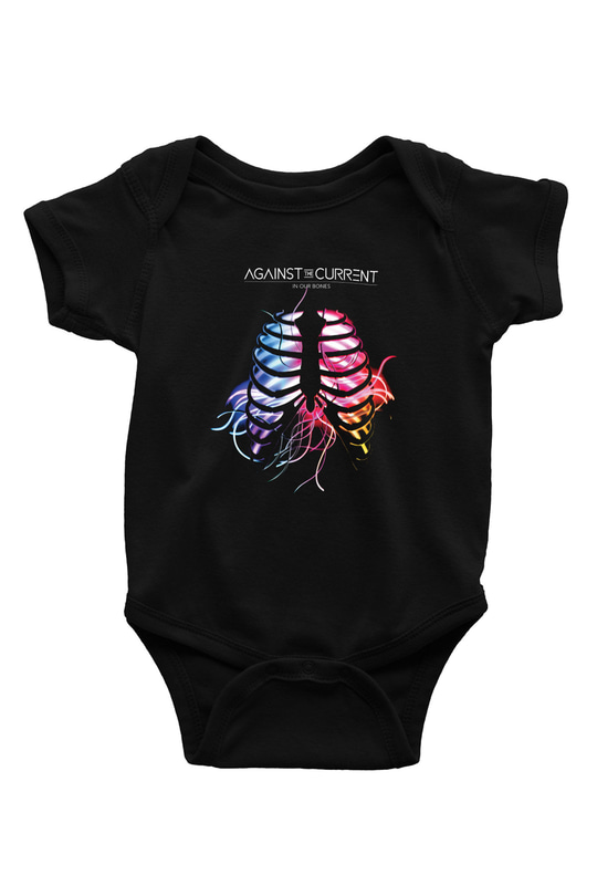 Against The Current Baskılı Unisex Siyah Bebek Body - Zıbın