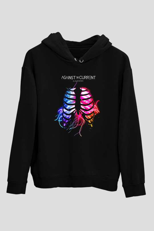 Against The Current Siyah Unisex Hoodie
