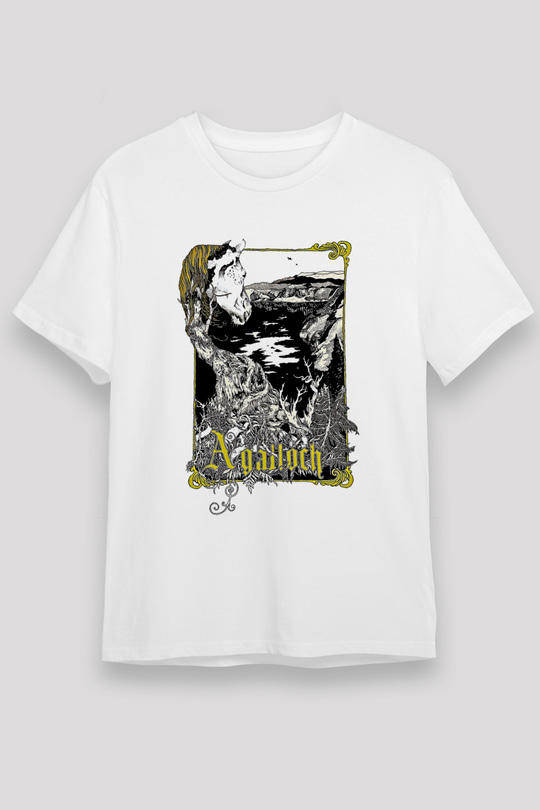 Agalloch Baskılı Unisex Beyaz Tişört - Tshirt