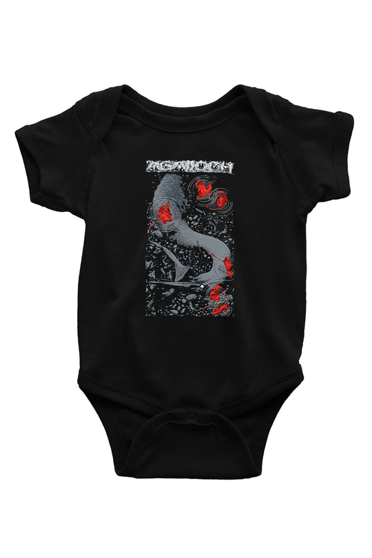 Agalloch Baskılı Unisex Siyah Bebek Body - Zıbın