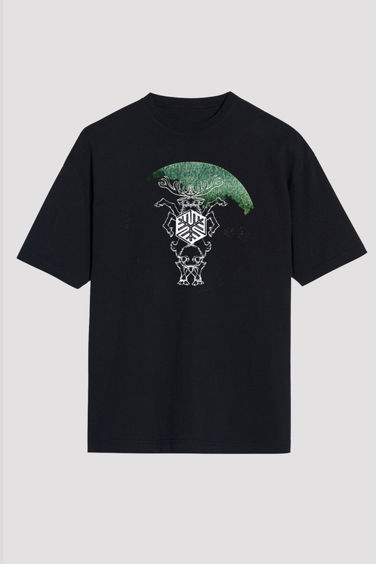 Agalloch Baskılı Unisex Siyah Oversize Tişört - Tshirt
