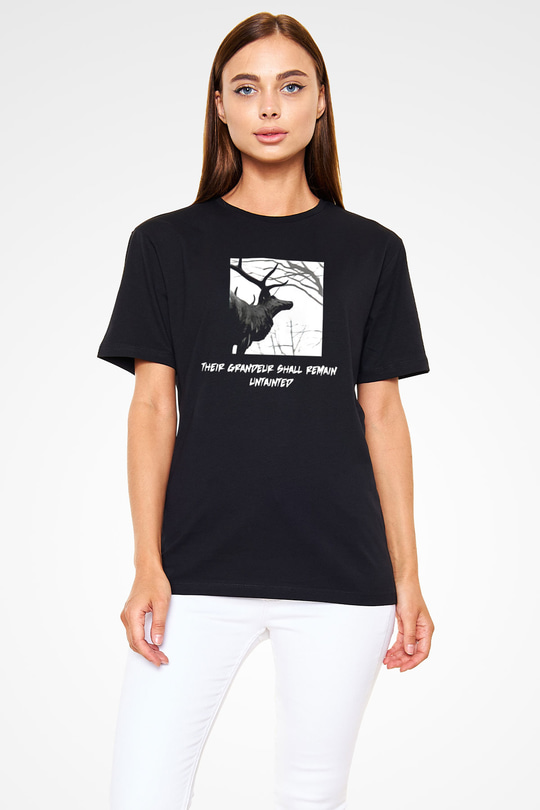 Agalloch Baskılı Unisex Siyah Tişört - Tshirt