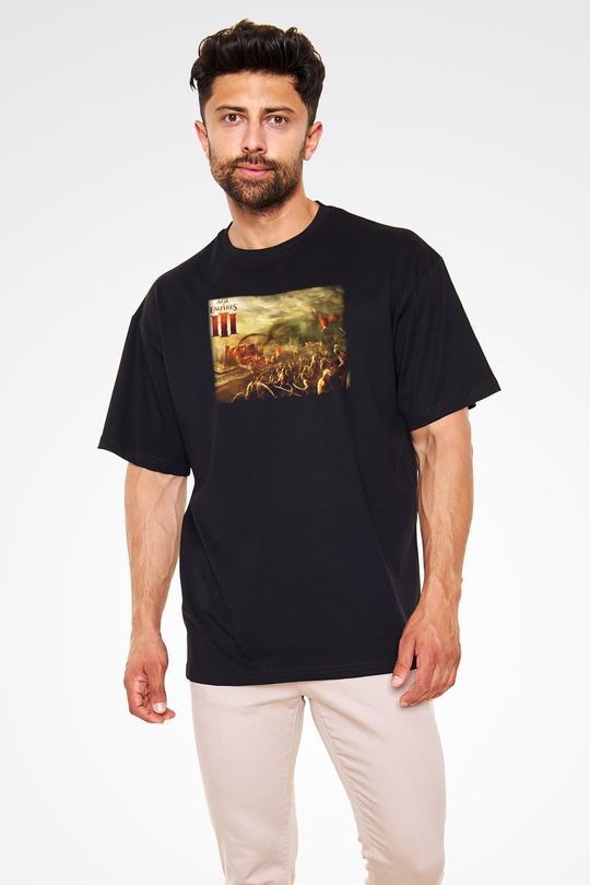 Age Of Empires Siyah Unisex Oversize Tişört T-Shirt