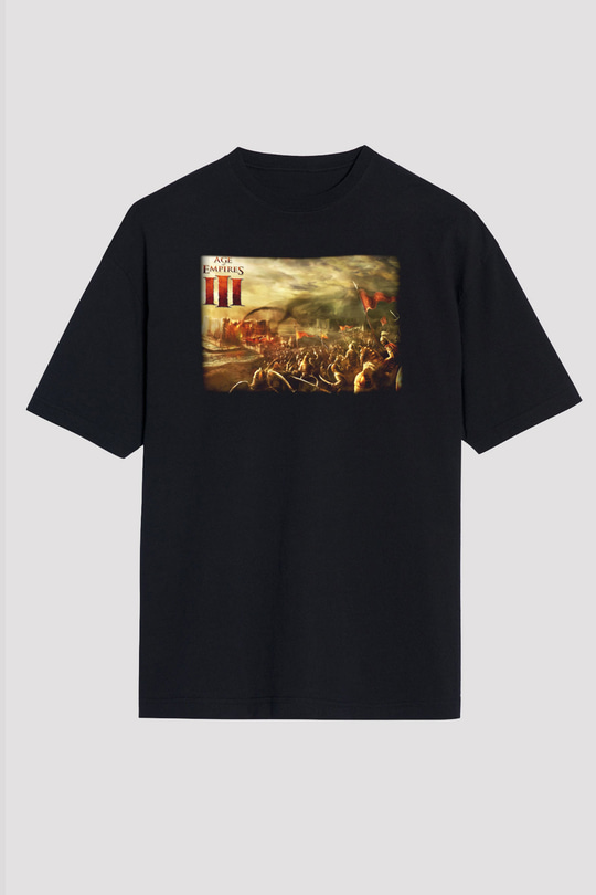 Age Of Empires Siyah Unisex Oversize Tişört T-Shirt