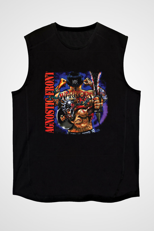 Agnostic Front Baskılı Unisex Siyah Kolsuz Tişört