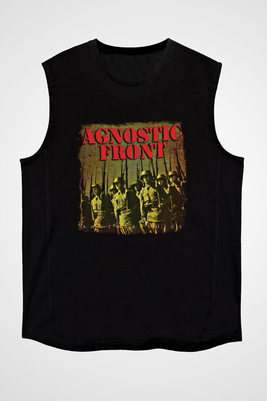 Agnostic Front Baskılı Unisex Siyah Kolsuz Tişört