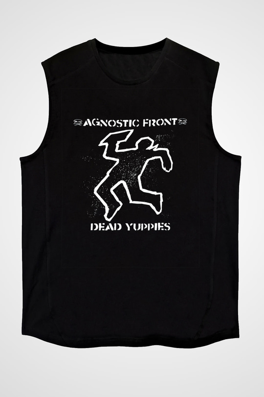 Agnostic Front Baskılı Unisex Siyah Kolsuz Tişört