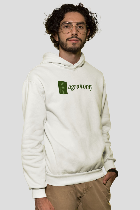 Agronomist Beyaz Unisex Kapüşonlu Sweatshirt