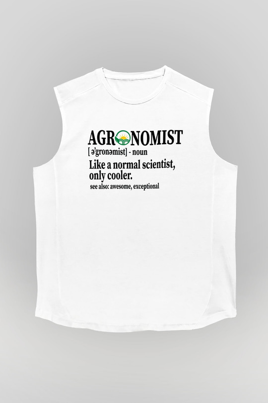 Agronomist Beyaz Unisex Kolsuz Tişört