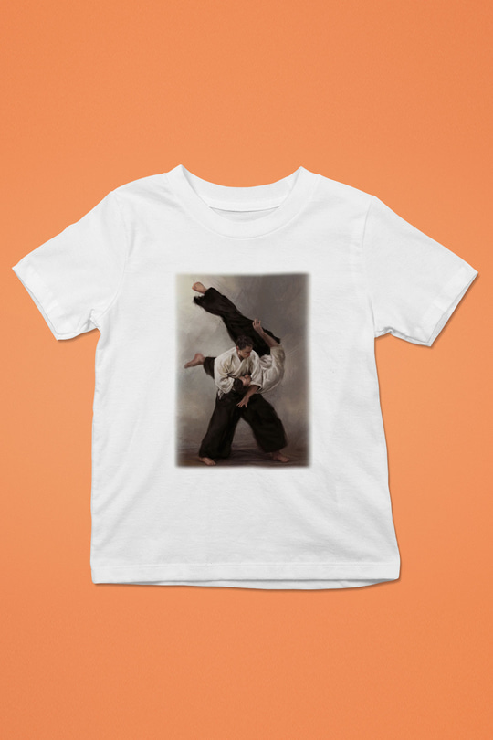 Aikido Baskılı Unisex Beyaz  Çocuk Tişört