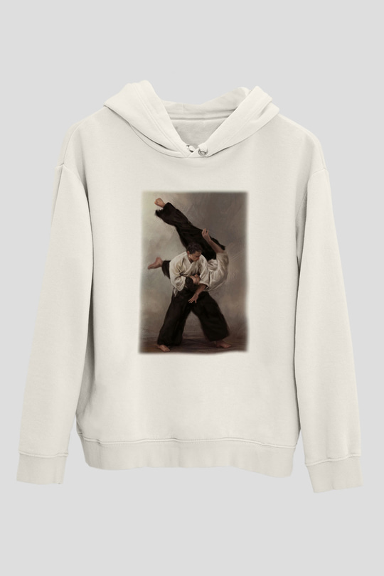 Aikido Beyaz Unisex Hoodie