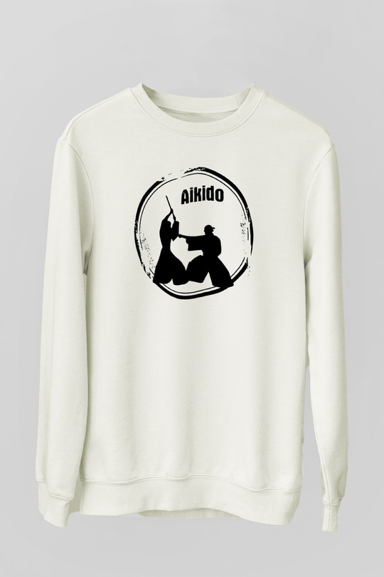 Aikido Beyaz Unisex Sweatshirt