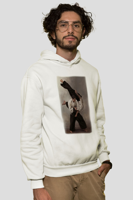 AikidoBeyaz Tshirt Unisex Hoodie