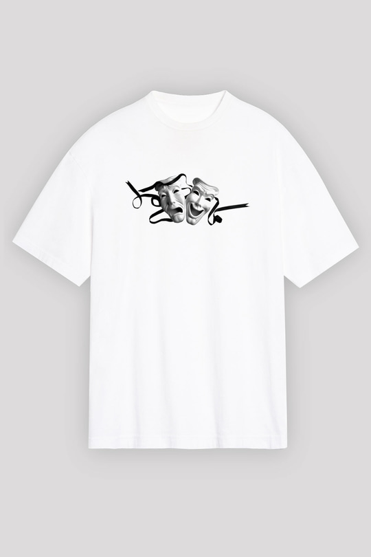 Aktör Beyaz Unisex Oversize Tişört T-Shirt