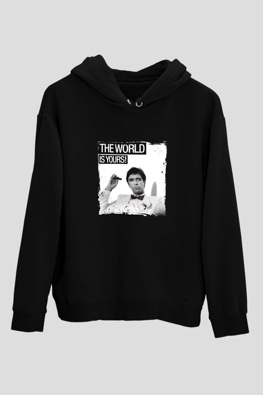 Al Pacino Baskılı Unisex Siyah Hoodie