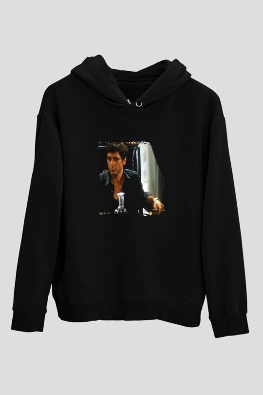 Al Pacino Baskılı Unisex Siyah Hoodie