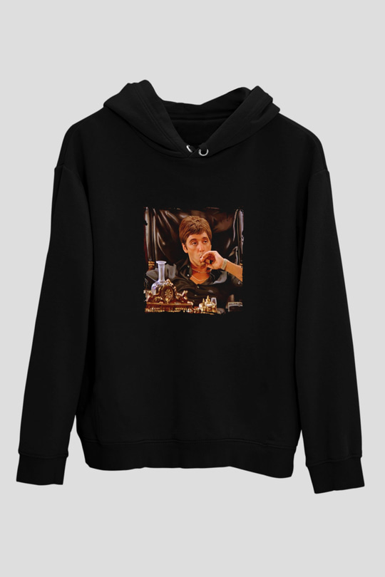Al Pacino Baskılı Unisex Siyah Hoodie